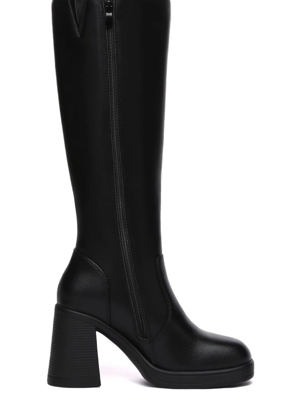 BOUWNO NEW Black Knee High Women’s Chunky Boots size 9 - Picture 12 of 15